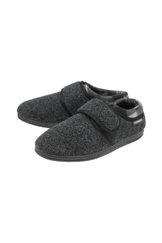 Dunlop Mens Velcro Slippers With Memory Foam Sole - - Size: 9
