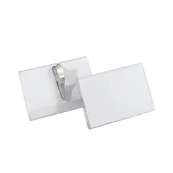 Durable Crocodile Clip Name Badge 55x90mm (25 Pack)