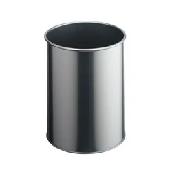 Durable Metal Waste Bin 15L Silver