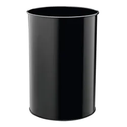 Durable Metal Waste Bin 30L Black