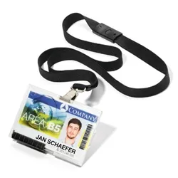 Durable Pushbox Lanyard ID Holder