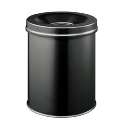 Durable Safe Waste Bin 15L Black