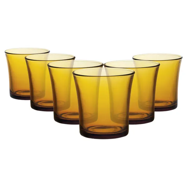 Duralex 210ml Lys Tumbler Glasses - Pack of Six - Amber