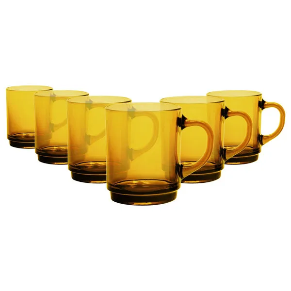 Duralex 260ml Amber Versailles Coffee Glasses - Pack of Six
