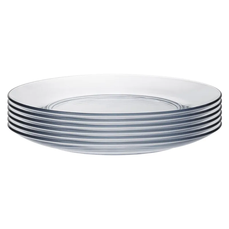 Duralex Lys Extra Large Glass Plates - 280mm - Pack of 6 in Clear Clear