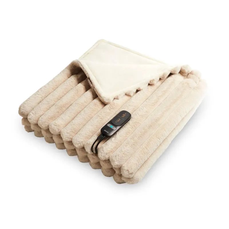Duux Yentl Faux Fur Heated Blanket  Beige