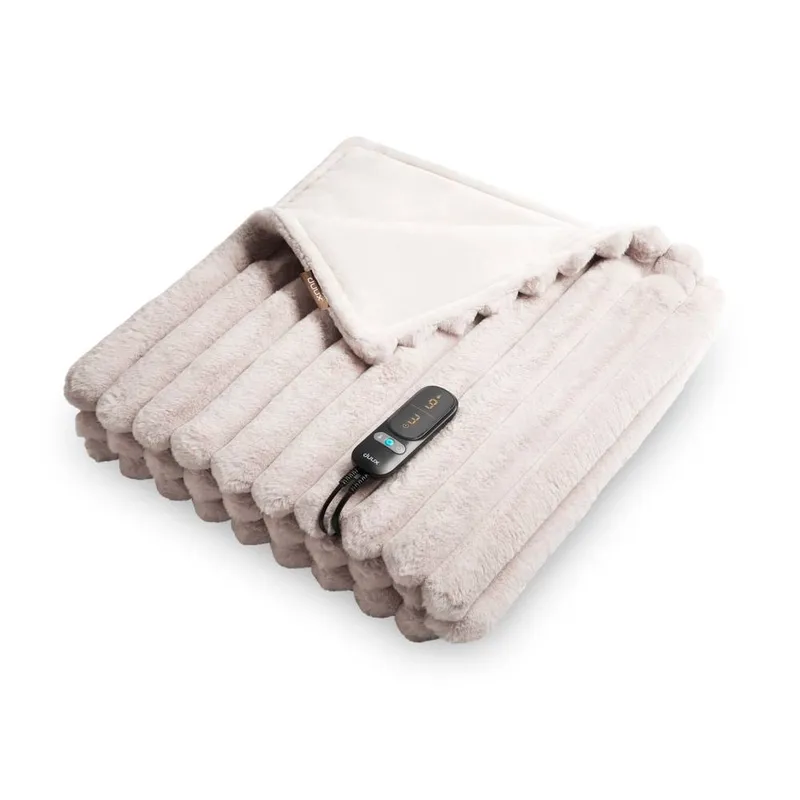 Duux Yentl Faux Fur Heated Blanket  Grey