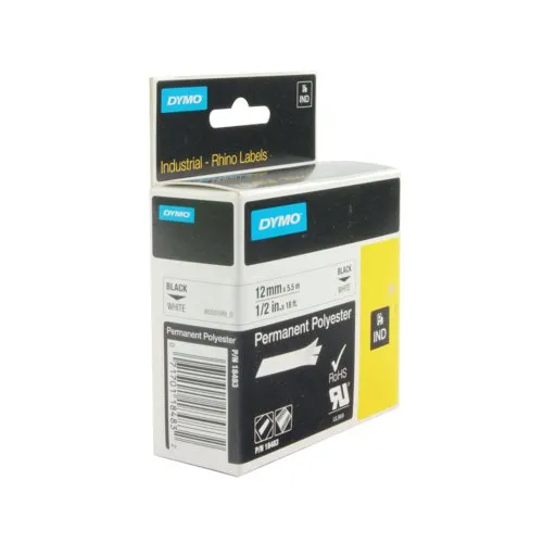 Dymo White Rhino Polyester Tape 12mmx5.5m S0718210