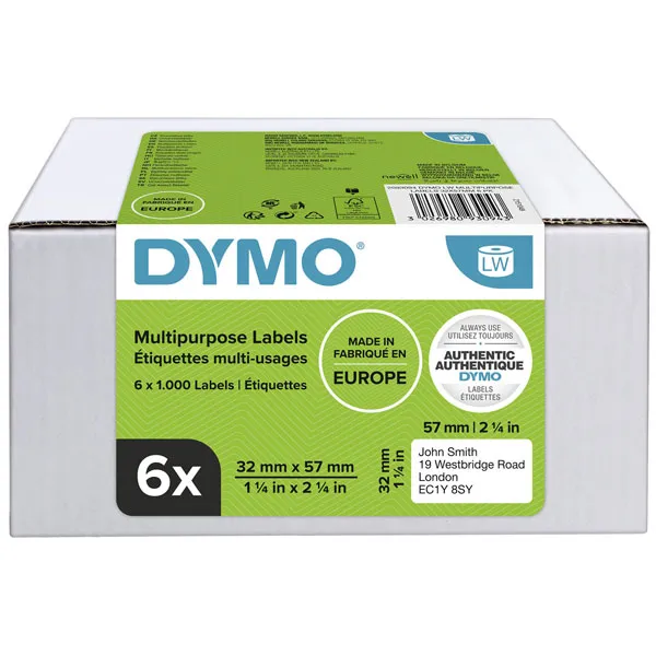 Dymo 2112290 LW Durable shipping label 59mm x 102mm Black on White