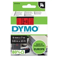 Dymo 40917 D1 LabelMaker Tape 9mm x 7m Black on Red S0720720
