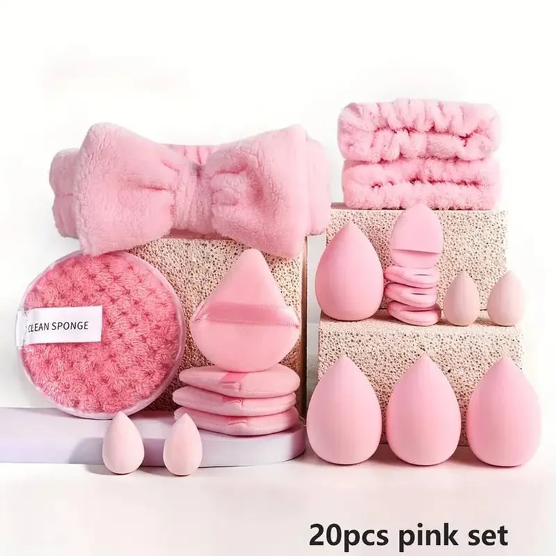 Dyzi 20-Piece Pink Makeup Kit - Complete Set with Soft Brushes Beauty Blender & More in Clear - Clear - Size: One Size