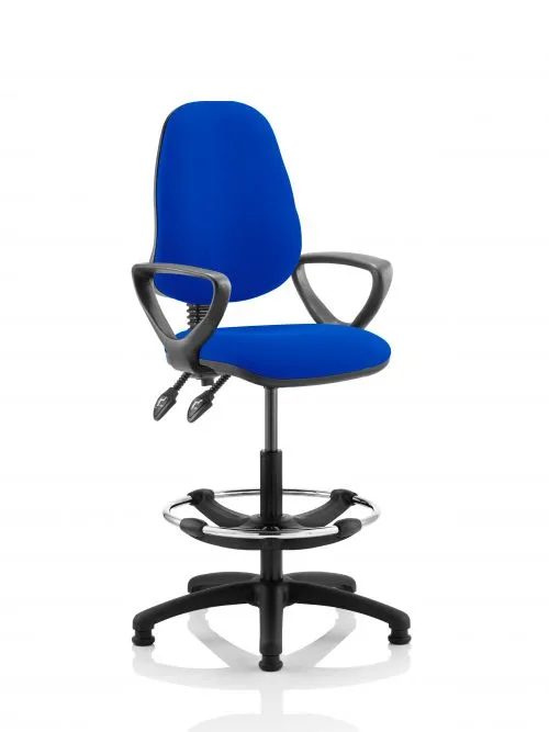 Eclipse Plus II Lever Task Operator Chair Blue With Loop Arms