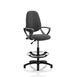Eclipse Plus I Lever Task Operator Chair Charcoal With Loop Arms