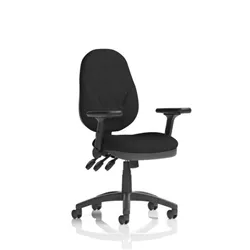 Eclipse Plus XL Operator Chair Black Adjustable Folding Arms