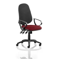 Eclipse XL Iii Lever Task Operator Chair Black Back Chilli
