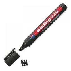 edding 330 Permanent Chisel Tip Marker Black (10 Pack)