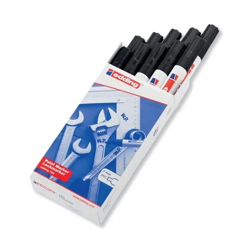 edding 750 Paint Marker Bullet Tip 2-4mm Black [Pack 10] - 4-750001