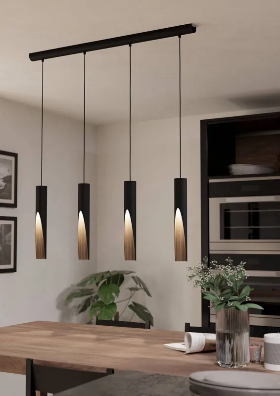 Eglo Unisex Barbotto Modern Industrial 4 Pendant Light Wbs in Brown Brown female