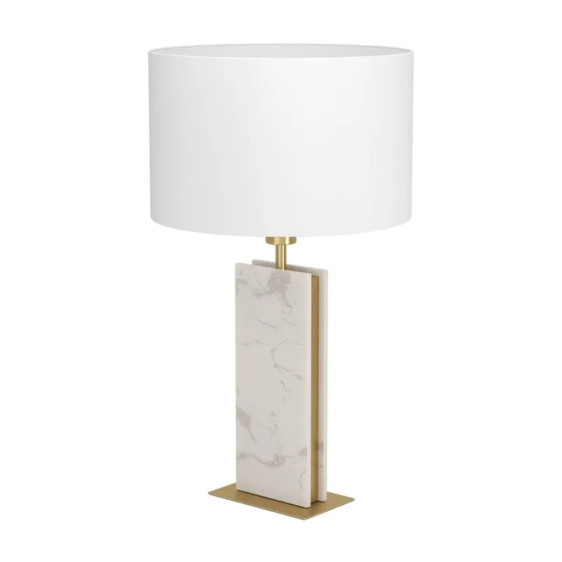 Eglo Belesar White Stone & Steel Table Lamp White