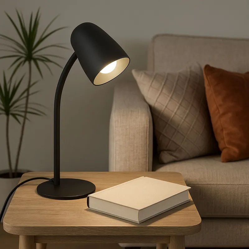 Eglo Unisex Carlo Modern Steel Flexible Desk Lamp, in Black Black female