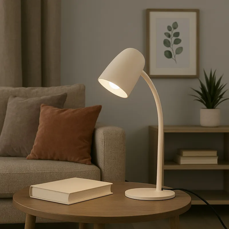 Eglo Carlo Modern Steel Flexible Desk Lamp, Sandy in Light Sand - Light Sand