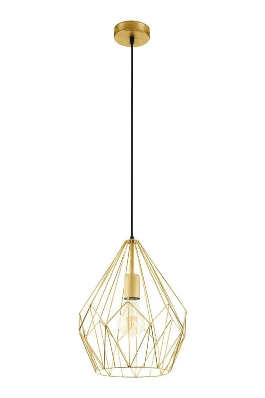 Eglo Unisex Carlton Gold Metal 1 Light Ceiling Pendant in Metallic Gold Metallic Gold One Size female