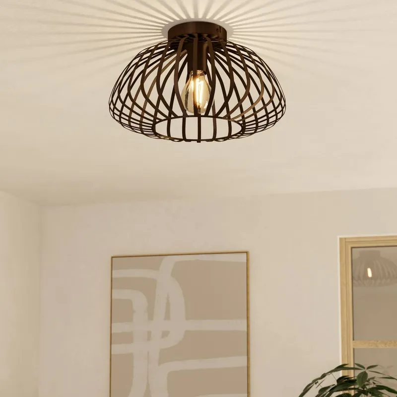 Eglo Unisex Espinal Brown Steel Contemporary Ceiling Light Brown female