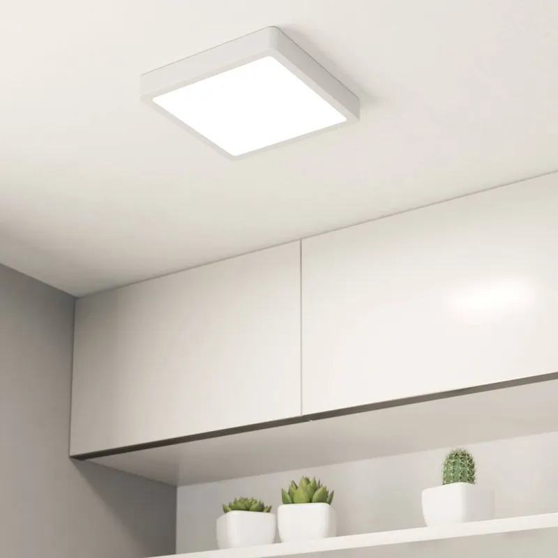 Eglo Fueva 6 Ultra-Slim LED Black Square Surface-Mounted Ceiling Light Black