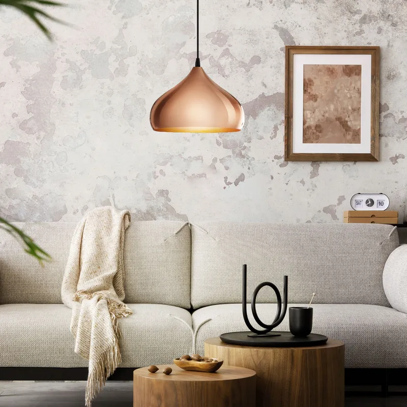 Eglo Hapton Copper Metal 1 Light Pendant Light - Copper