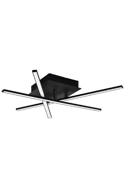 Eglo Lasana 3 Metal 3-Light Integrated LED Flush Light in Black - Black - Size: One Size