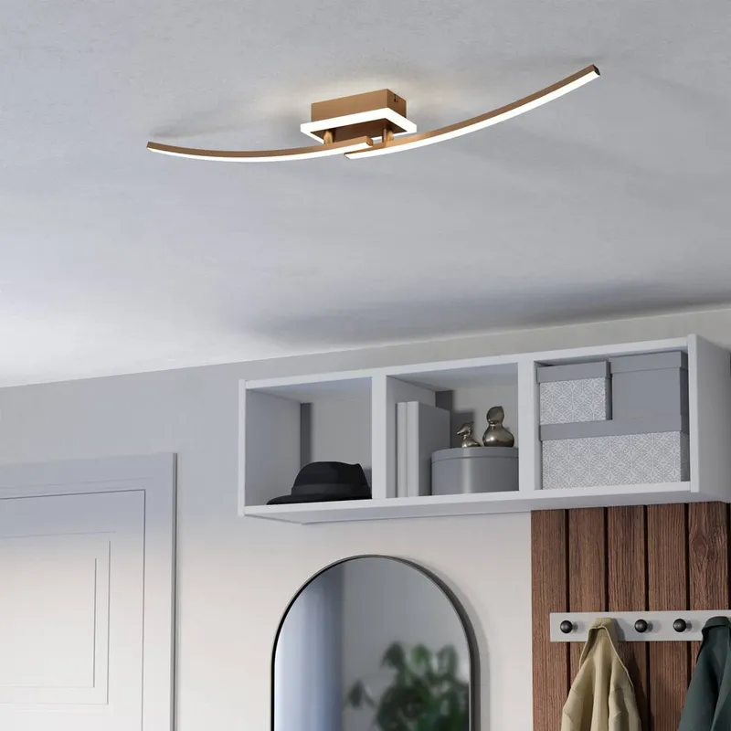 Eglo Lungolago Bronze Steel Minimalist Ceiling Light in Brown - Brown