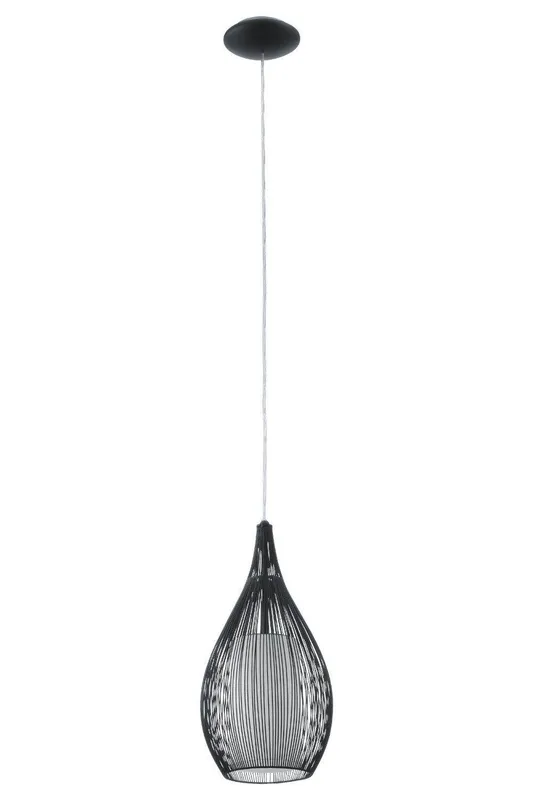 Eglo Metal & Glass 1 Light Ceiling Fitting in Black - Black
