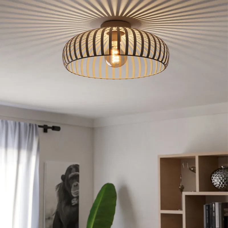 Eglo Unisex Mogano 3 Sandy Steel Minimalist, Caged Style Ceiling Light in Nude Nude One Size female