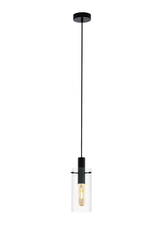 Eglo Unisex Montefino Glass Pendant Light in Black Black female
