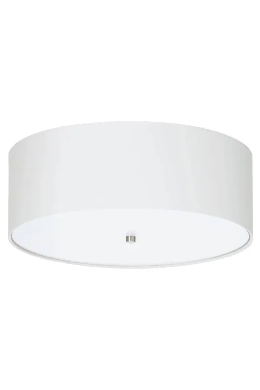 Eglo Pasteri Fabric 3-Light Ceiling Flush Light in White White