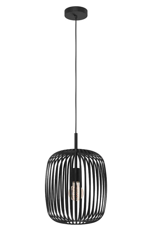 Eglo Unisex Romazzina Caged Modern Pendant Light in Black Black One Size female
