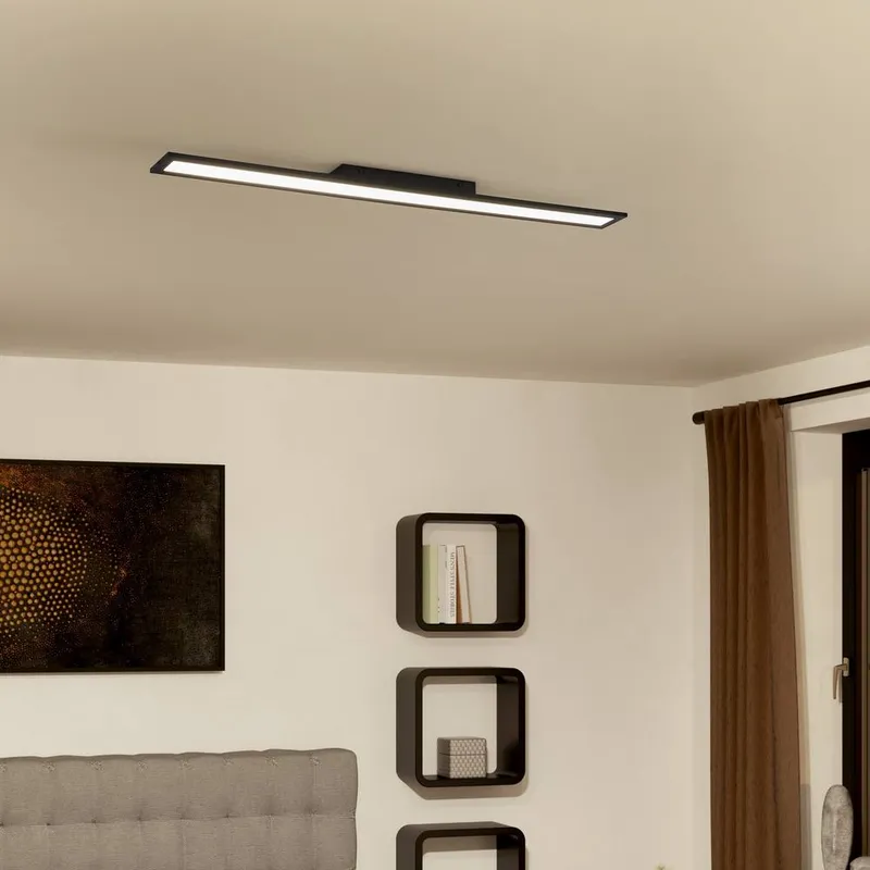 Eglo Unisex Salobrena 1 LED Ceiling Light – Black Aluminium, Cool White Black female