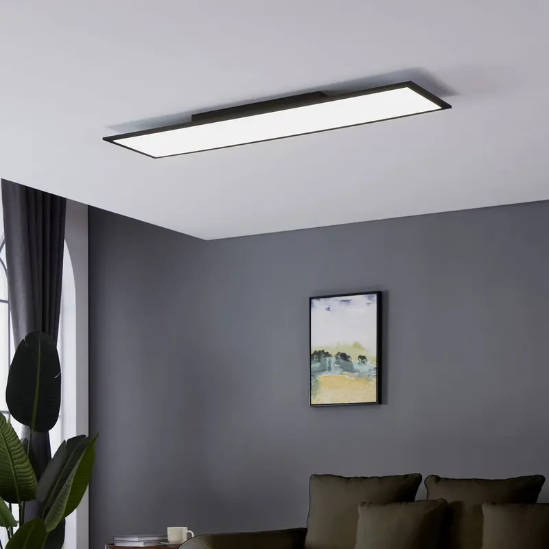 Eglo Salobrena 1 LED Ceiling Light – Black Slim Design, Cool White - Black