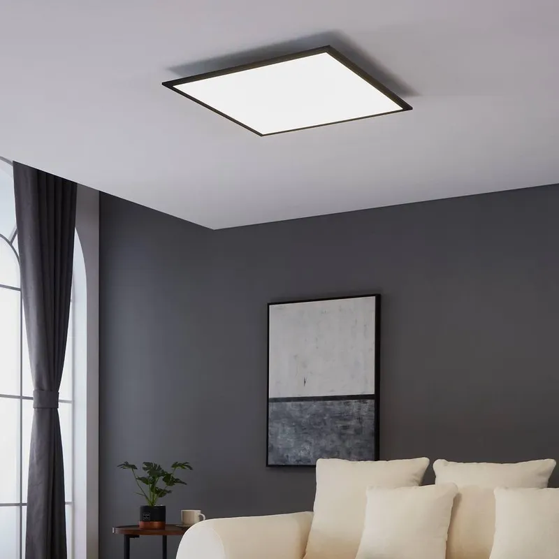 Eglo Unisex Salobrena 1 Square LED Ceiling Light in Black Black female