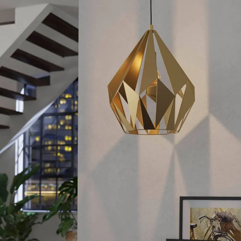 Eglo Unisex Single Pendant Light E27 Gold Carlton Gold One Size female