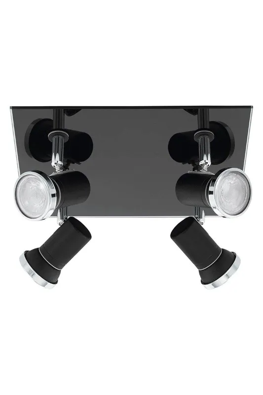 Eglo Tamara 1 Metal 4-Light Wired Ceiling Spot Light in Black - Black - Size: One Size
