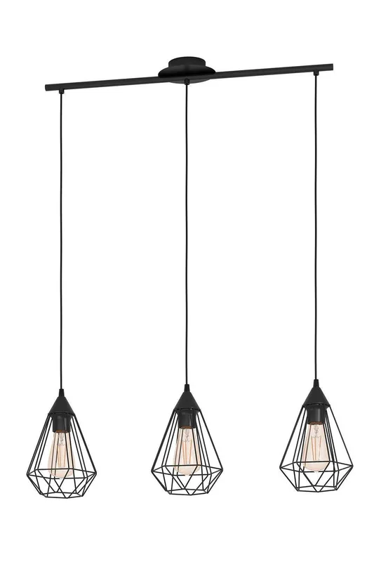Eglo Unisex Tarbes Black Steel Wireframe 3-Light Pendant Black female