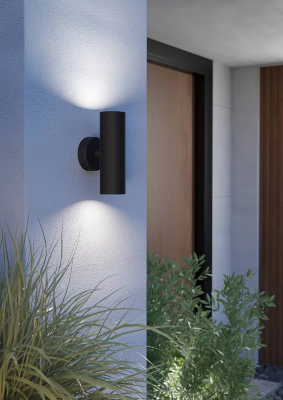 Eglo Tomelloso Modern Black Outdoor Wall Light - Black