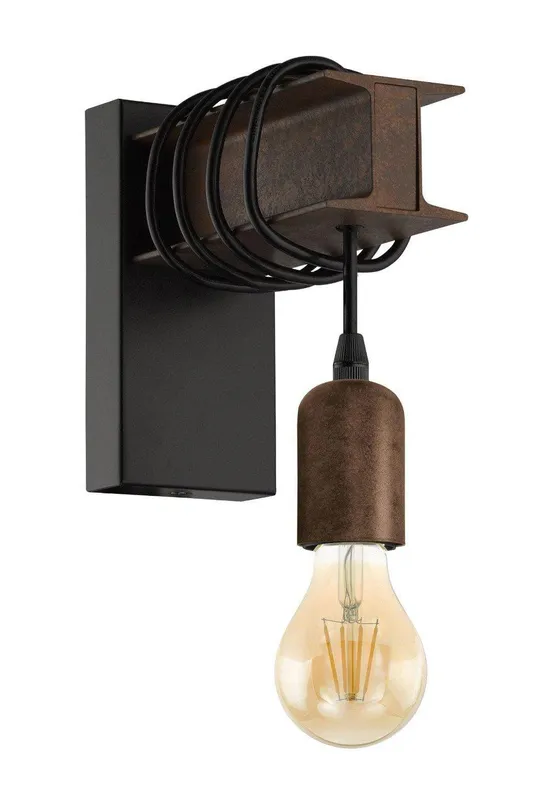 Eglo Townshend 4 Industrial Wall Light in Brown - Brown - Size: One Size