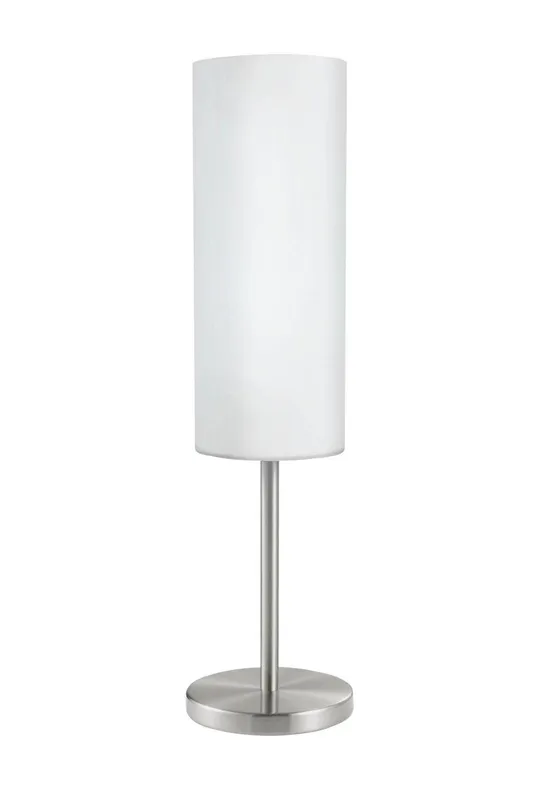 Eglo Troy 3 Satin Nickel Glass & Metal Table Lamp in White - White - Size: One Size