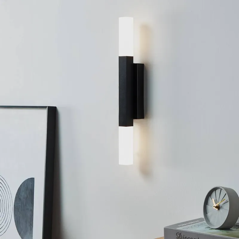 Eglo Alcudia Metal & Plastic Bathroom Mirror Light, Black Black