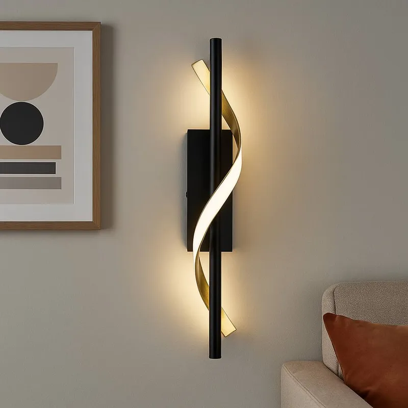 Eglo Unisex Conaprato Black & Brushed Brass Modern Wall Light Black One Size female