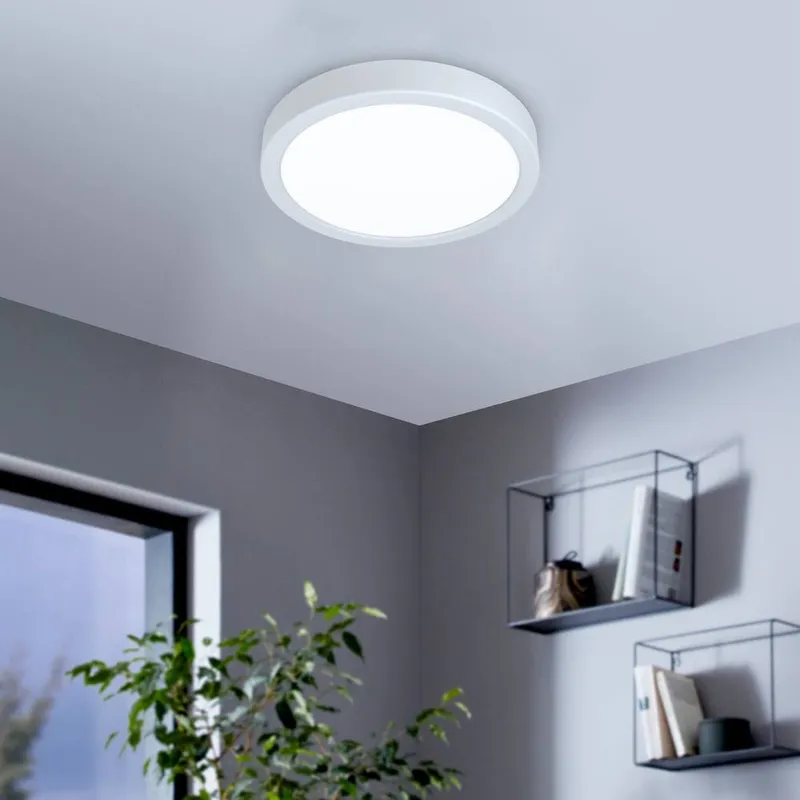 Eglo Fueva 6 Ultra-Slim Surface-Mounted White Round LED Light Wbs - White