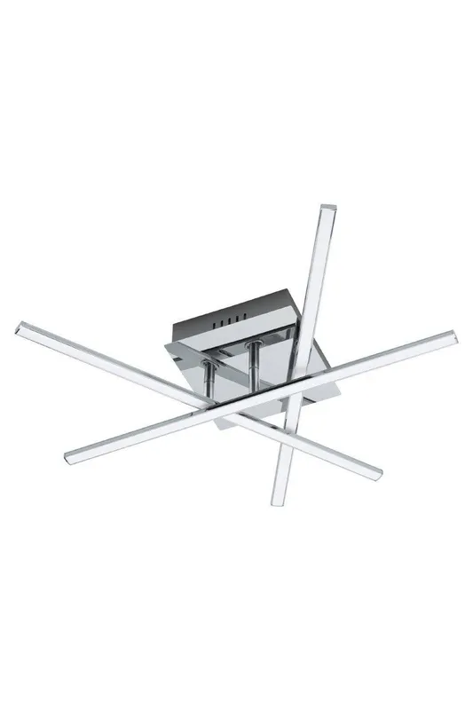 Eglo Lasana 3 Chrome Metal 3-Light Integrated LED Flush Light in Metallic Silver Metallic Silver