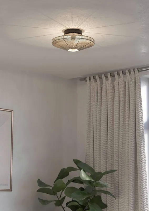 Eglo Midsumer Timeless Fabric Ceiling Light in Black Black